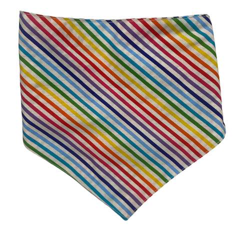 Dog Bandana — Multi Stripe Rainbow Dog Bandana - Reversible Dog Scarf — Summer Dog Bandana — Dog Gift — Dog Accessories