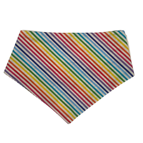 Dog Bandana — Multi Stripe Rainbow Dog Bandana - Reversible Dog Scarf — Summer Dog Bandana — Dog Gift — Dog Accessories