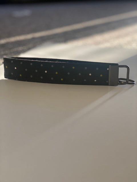 Handmade Wristlet Keychain- Small Dots