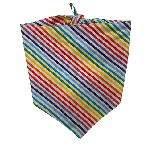 Dog Bandana — Multi Stripe Rainbow Dog Bandana - Reversible Dog Scarf — Summer Dog Bandana — Dog Gift — Dog Accessories