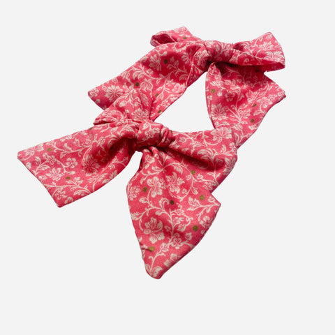 Floral Pink Hair Bows