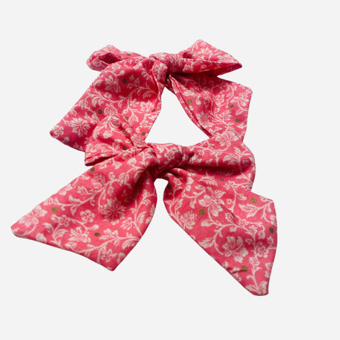 Floral Pink Hair Bows